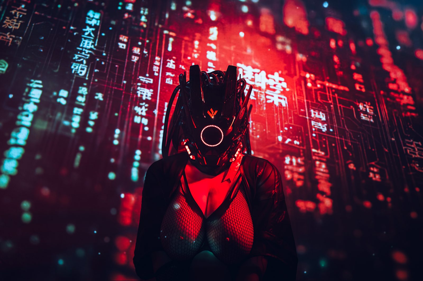 Cyberpunk neon cosplay shoot